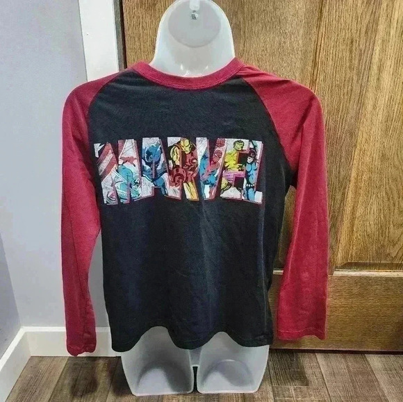 Marvel Long Sleeve Crew Neck Top Hulk Thor Woverine Graphic Tee Youth Size L - Picture 1 of 6